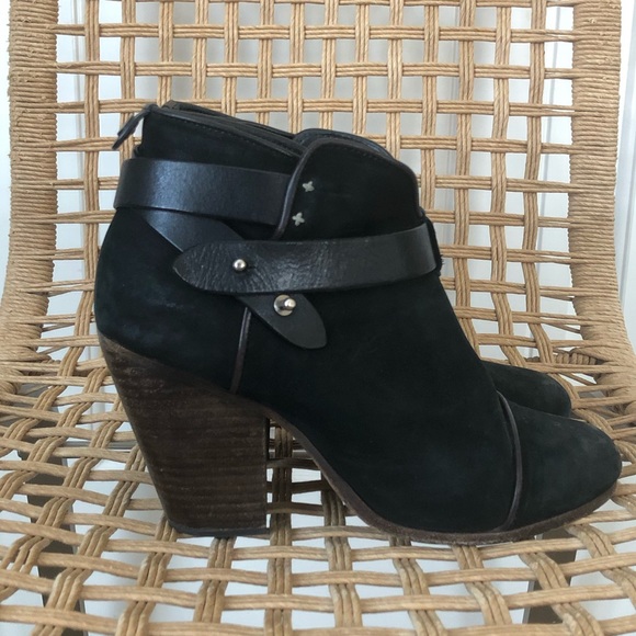 rag & bone Shoes - Rag & Bone black suede wrap ankle boots GUC Sz 38